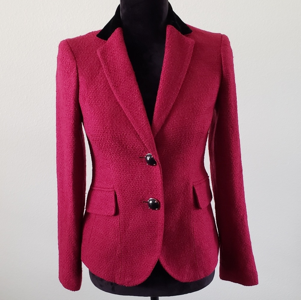 MaroonTweed Blazer Anne Klein